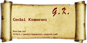 Gedai Kemenes névjegykártya